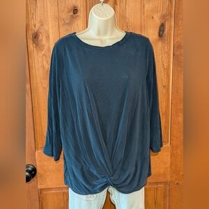 LOFT Dark Blue‎ Twist Front Blouse